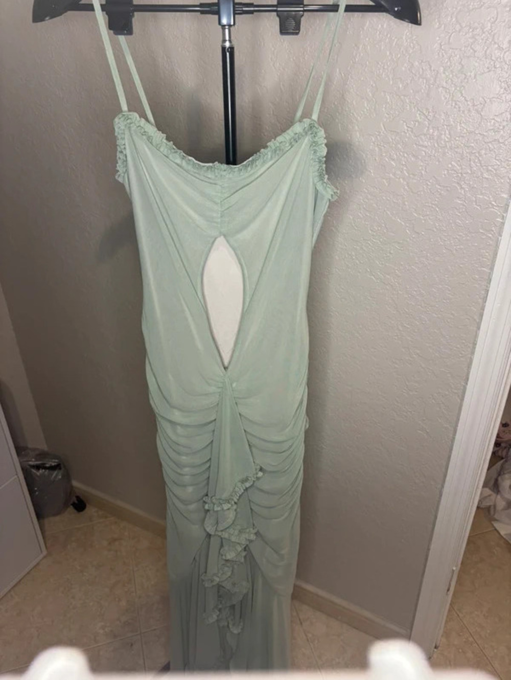 SHEIN Sage Green Ruched Maxi Dress | Size M